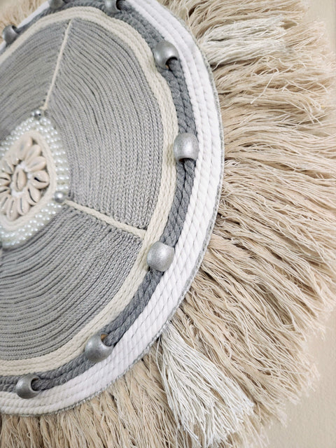 Boho Wispy Disc Gray