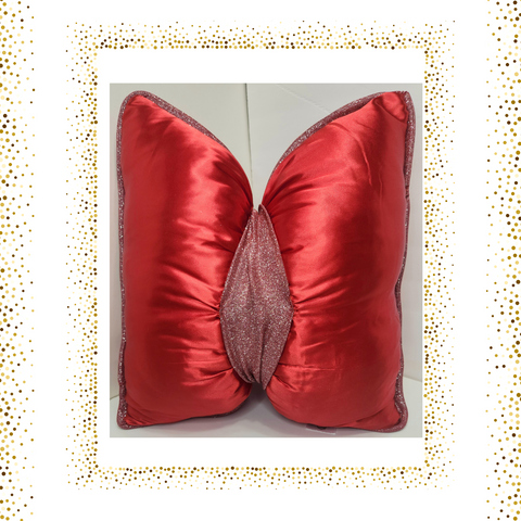 (LTG) Elegant Scarlet Bow Pillow