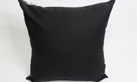 Black, White and Gray Floral Pillow